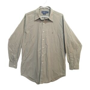 Ralph Lauren Yarmouth Men's 16 32/33 Green 100% Cotton Button Down Shirt